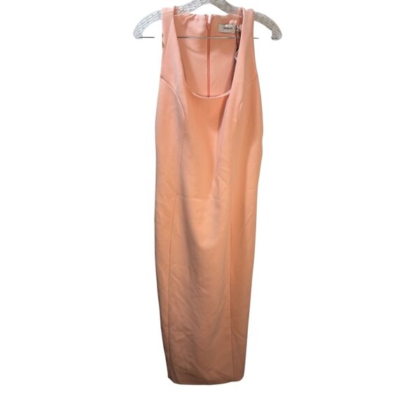 Asos Sleeveless Blush Pink Bodycon Midi Dress Size 14 UK 18 US - Picture 1 of 6